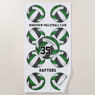 green black team colours gifts girly volleyballs  beach towel
