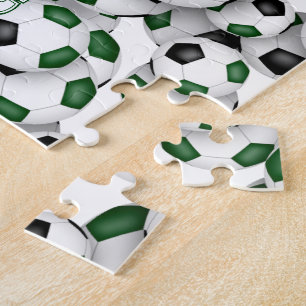 green black team colours girls boys soccer jigsaw puzzle