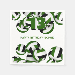 green black team colours volleyball kids sports napkin