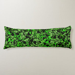 Green Black Triangle Pattern Body Cushion