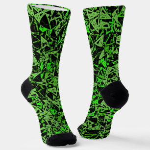 Green Black Triangle Pattern Socks