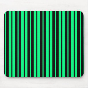 Green Black Vertical Stripes Pattern Design Mouse Mat