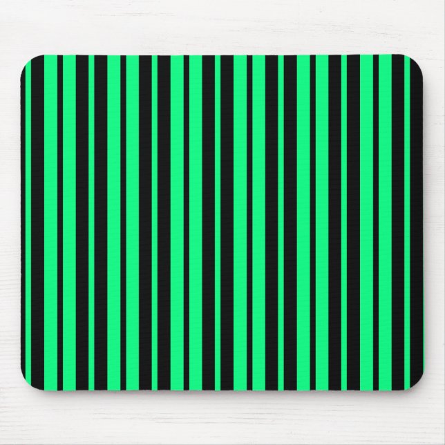Green Black Vertical Stripes Pattern Design Mouse Mat (Front)