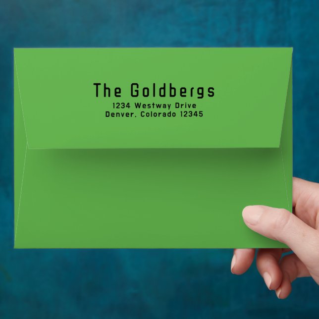 Green Black Video Game Gamer Bar Mitzvah Envelope (Hand)