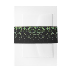 Green Black Video Game Gamer Bar Mitzvah Invitation Belly Band