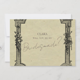 Green Black Vintage Classic Wedding Bridesmade Invitation
