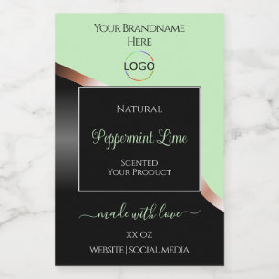 Green Black Wavy Rose Gold with Logo Product Label
