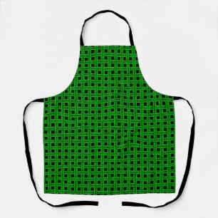 Green Black Weave Pattern Apron