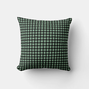 Green Black Weave Pattern Cushion