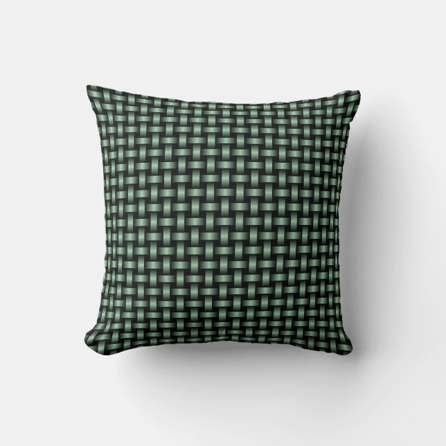 Green Black Weave Pattern Cushion (Front)