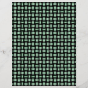 Green Black Weave Pattern Custom Letterhead