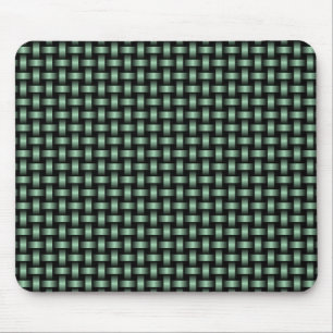 Green Black Weave Pattern Mouse Mat