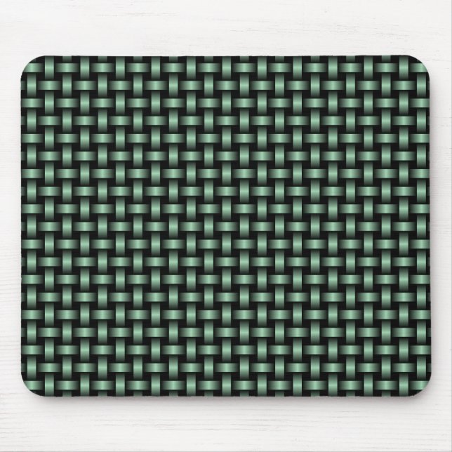Green Black Weave Pattern Mouse Mat (Front)