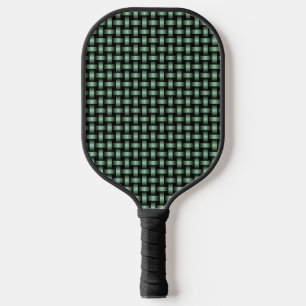 Green Black Weave Pattern Pickleball Paddle