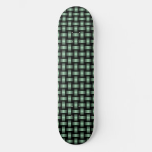 Green Black Weave Pattern Skateboard