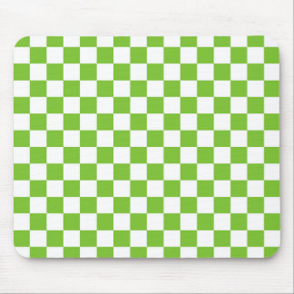Green Black & White Chequered Mouse Mat