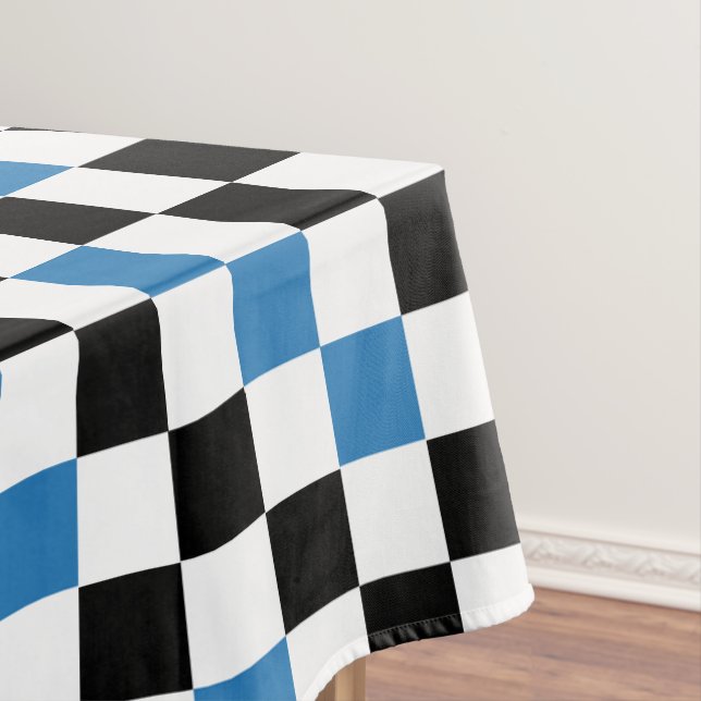 Green Black White Chequered Pattern Design  Tablecloth (In Situ)