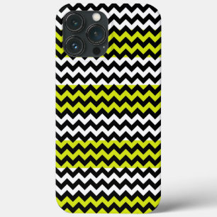 Green Black White Chevron Zigzag iPhone 13 Pro Max Case