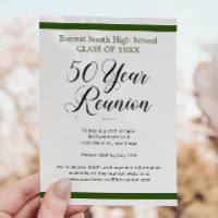 Green Black White Minimalist 50 Year Class Reunion