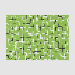 Green Black White Modern Pattern Tissue Paper