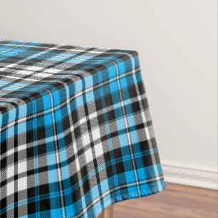 Green Black White Plaid Tartan Pattern Design  Tablecloth