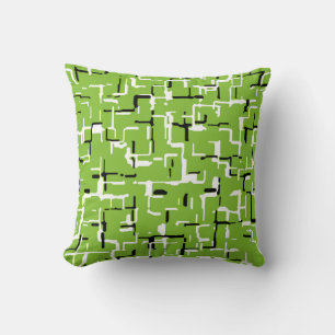 Green Black White Trendy Pattern Cushion