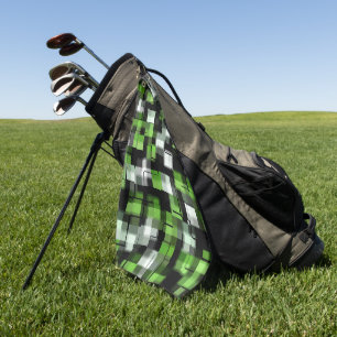 Green Black White Trendy Pattern  Golf Towel