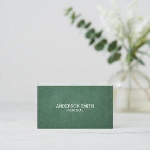 Green Blackboard Style Seven Line Custom Business Card