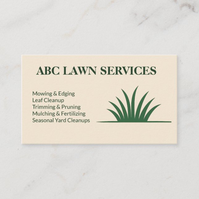 Green Blades Lawn Care  Business Card (Front)
