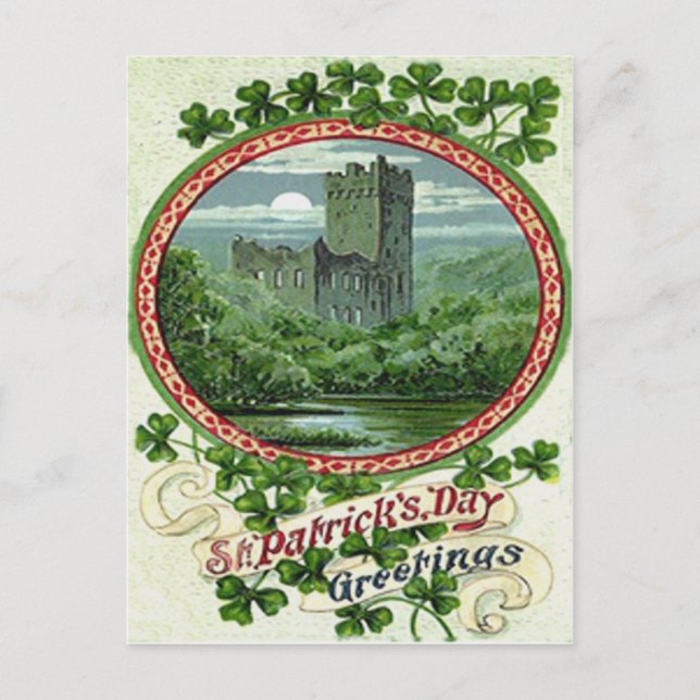 Green Blarney Castle Ireland Shamrock Postcard (Front)