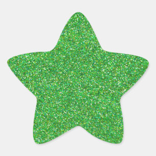 Green bling star sticker