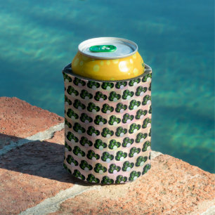 Green Block Art Lawn Bowls Pattern, Can Cooler