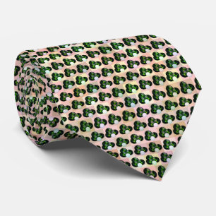 Green Block Art Lawn Bowls Pattern, Neck Tie