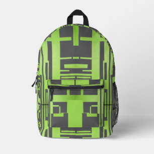 Green Blockade Printed Backpack