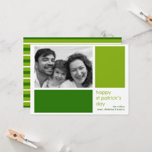 Green Blocks St Patricks Day Photo Card