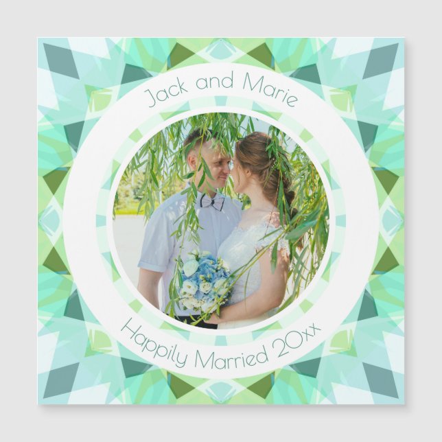 Green Blue 4th Wedding Anniversary Keepsake Gift (Front)