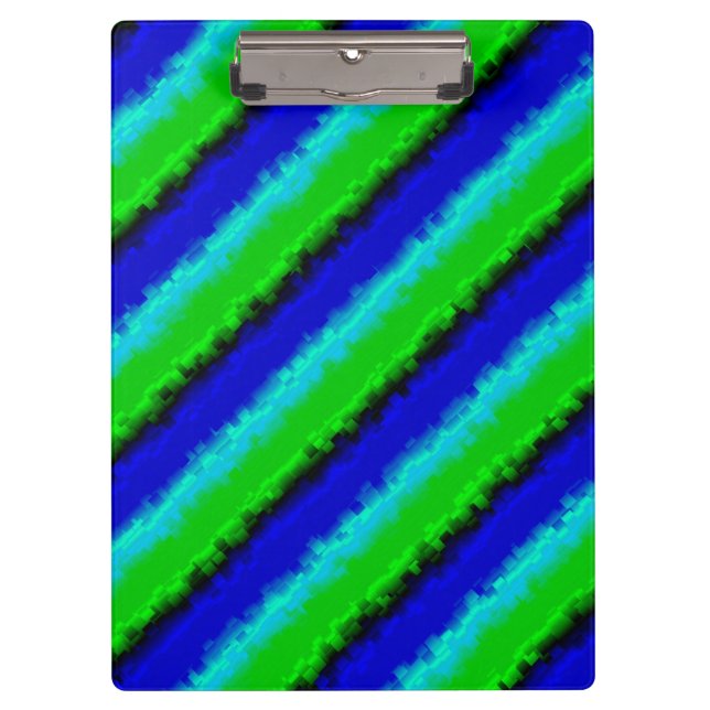 Green Blue abstract 3D rainbow pattern Clipboard (Front)