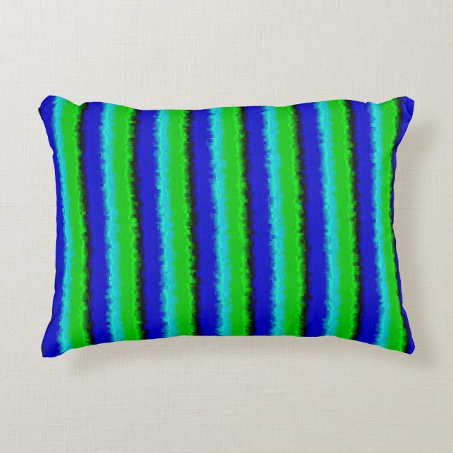 Green Blue abstract 3D rainbow pattern Decorative Cushion (Front)