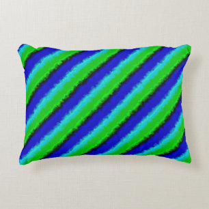 Green Blue abstract 3D rainbow pattern Decorative Cushion