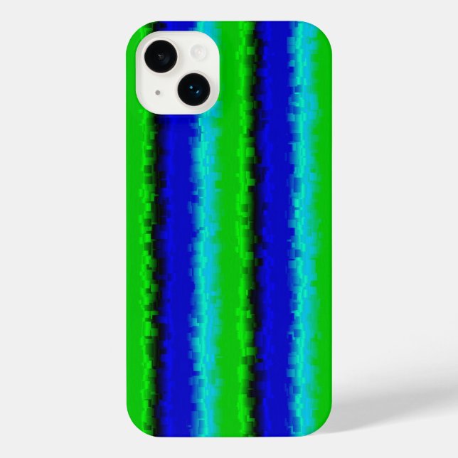 Green Blue abstract 3D rainbow pattern iPhone Case (Back)