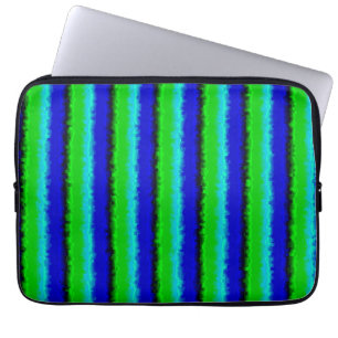 Green Blue abstract 3D rainbow pattern Laptop Sleeve