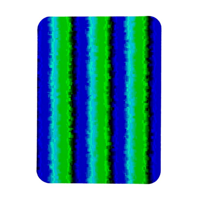 Green Blue abstract 3D rainbow pattern Magnet (Vertical)