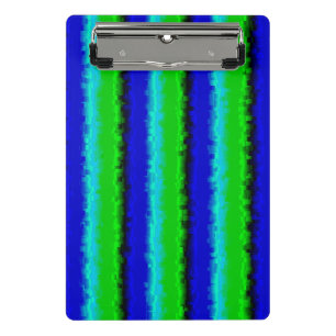 Green Blue abstract 3D rainbow pattern Mini Clipboard