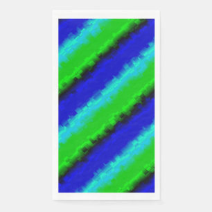 Green Blue abstract 3D rainbow pattern Napkin