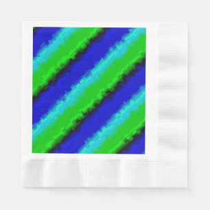 Green Blue abstract 3D rainbow pattern Napkin
