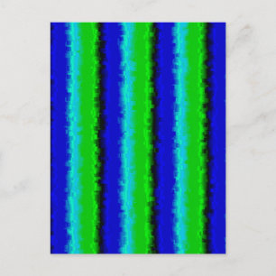 Green Blue abstract 3D rainbow pattern Postcard