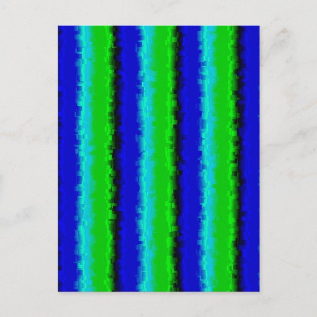 Green Blue abstract 3D rainbow pattern Postcard (Front)