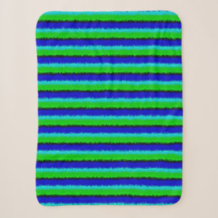 Green Blue abstract 3D rainbow pattern Sherpa Blanket