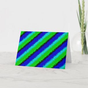 Green Blue abstract 3D rainbow pattern Thank You Card