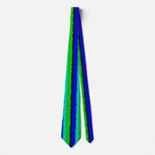 Green Blue abstract 3D rainbow pattern Tie